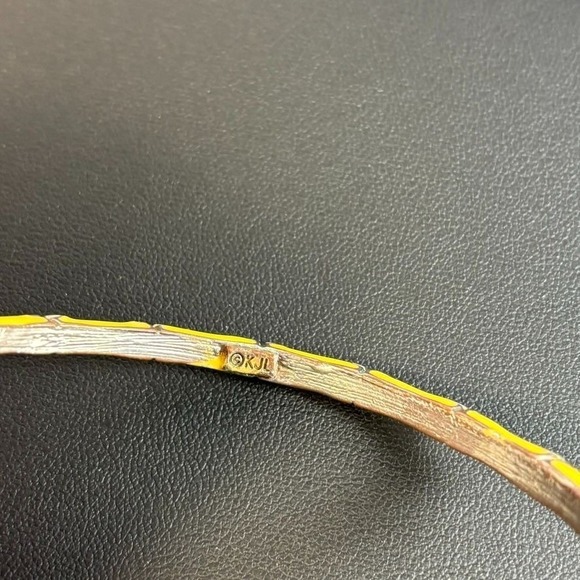 KJL Kenneth Jay Lane Bangle Vintage Yellow Elegant Bamboo Design - Picture 5 of 9